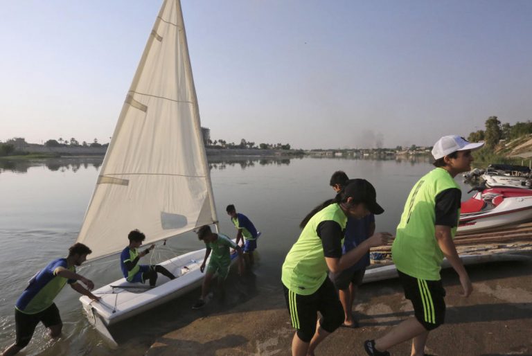 Sailing Baghdad’s river bends, young Iraqis rock the boat