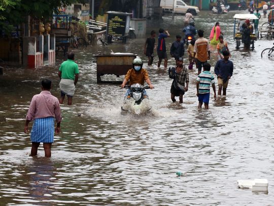 Pictures: Water logging in parts of Chennai ahead of Cyclone Nivar’s landfall