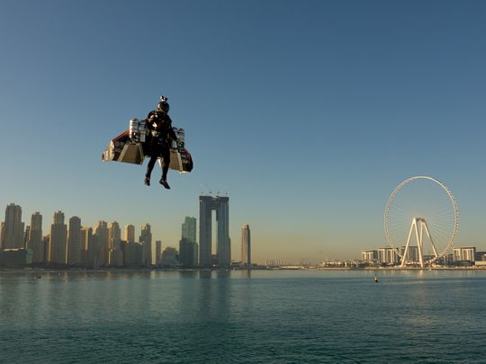 Sheikh Hamdan pays tribute to Jetman pilot Vincent Reffet, who died in Dubai