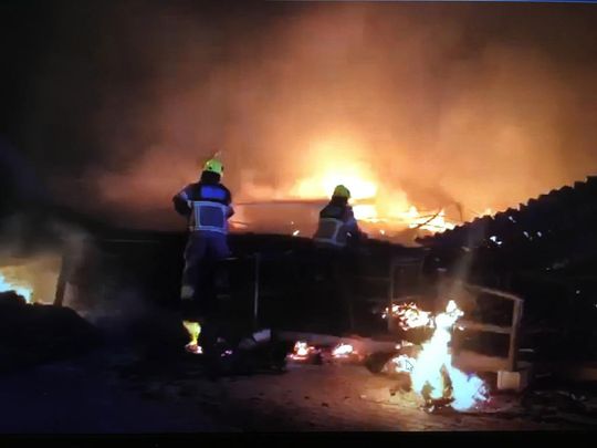 Video: Fire breaks out in Souq Al Juma in Masafi, Fujairah