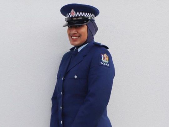 In a New Zealand first, Muslim officer wears police-branded hijab