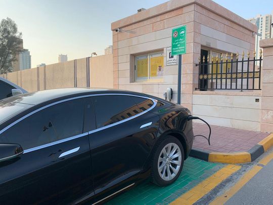 This UAE police station provides unique service to charge electric vehicles
