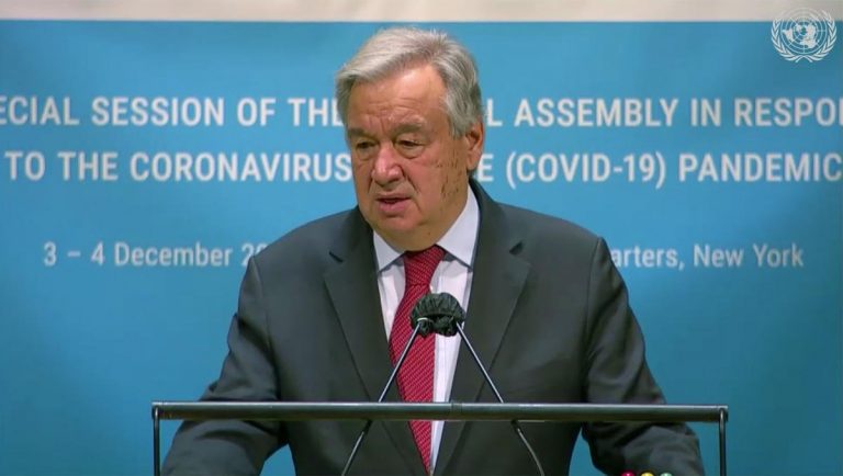 UN chief warns of long road ahead after vaccines