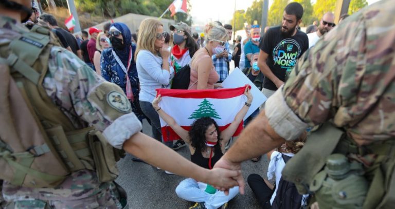 People disabled by Beirut explosion stage protest