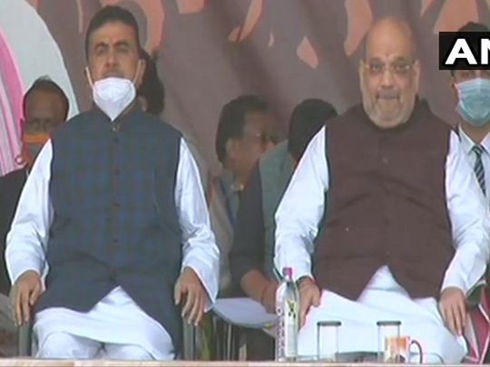 Former West Bengal transport minister and Trinamool leader Suvendu Adhikari joins BJP