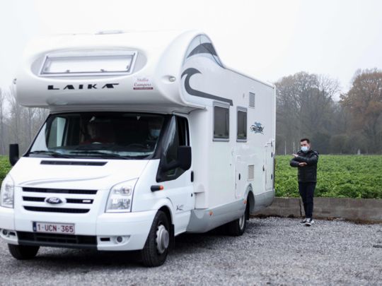 Meals on wheels: Camper van dining beats lockdown rules in Belgium