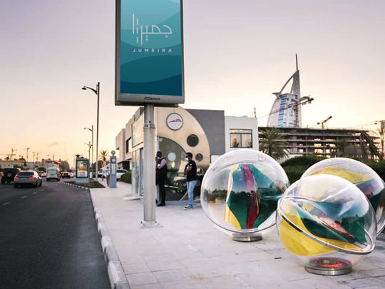 Creative artworks adorn bus stops along Dubai’s Jumeirah Road