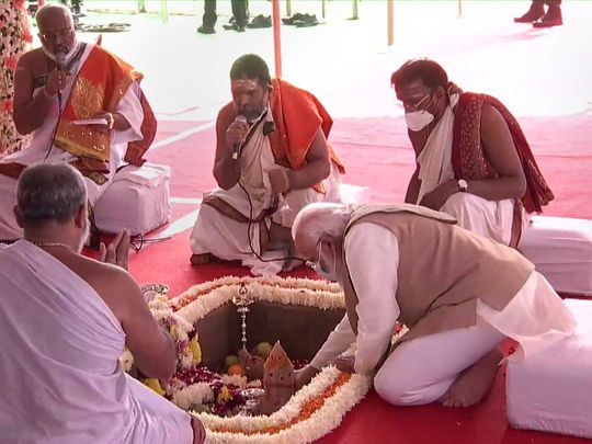 Modi lays foundation stone of New Parliament Building