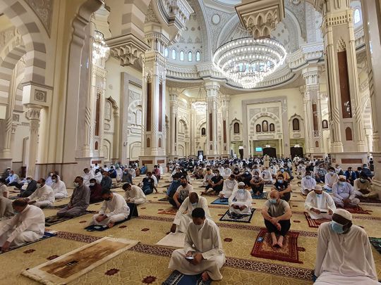 Worshippers arrive at mosques across UAE for Friday prayers