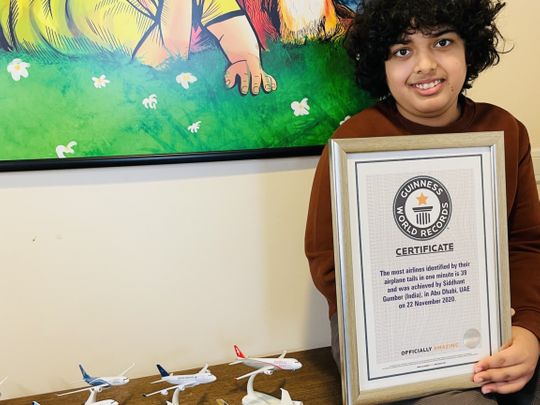 12-year-old Indian in Abu Dhabi achieves Guinness World Record for identifying most aeroplane tails in a minute