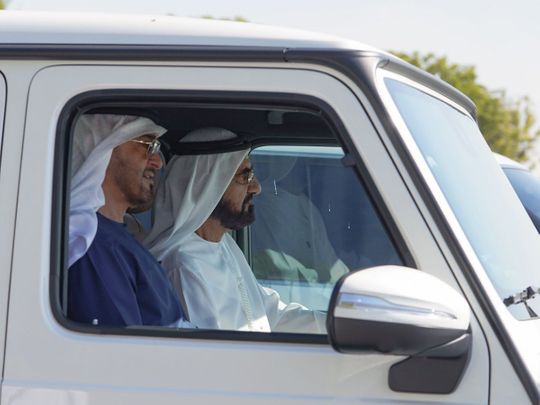 Photos: Mohammed Bin Rashid, Mohamed Bin Zayed visit Al Marmoom Lakes in Dubai