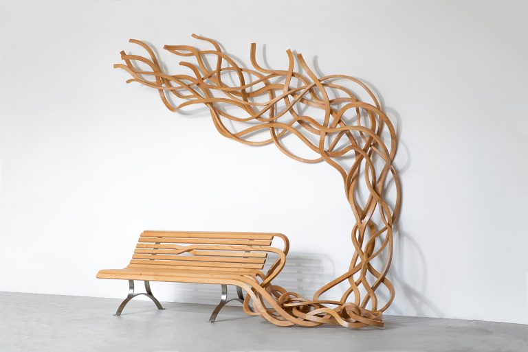 Wooden Benches Unfurl into Pasta-Esque Strands in Pablo Reinoso’s Works