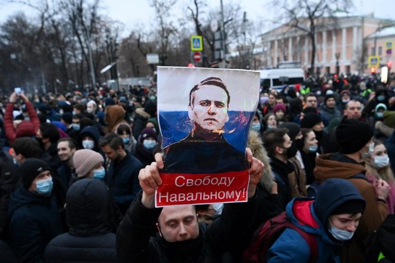 Russian police detain over 450 at protests against jailed Kremlin critic Navalny’s jailing