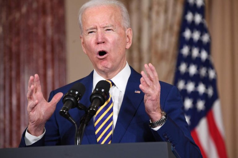 Biden strikes tough tone on Russia in diplomatic push