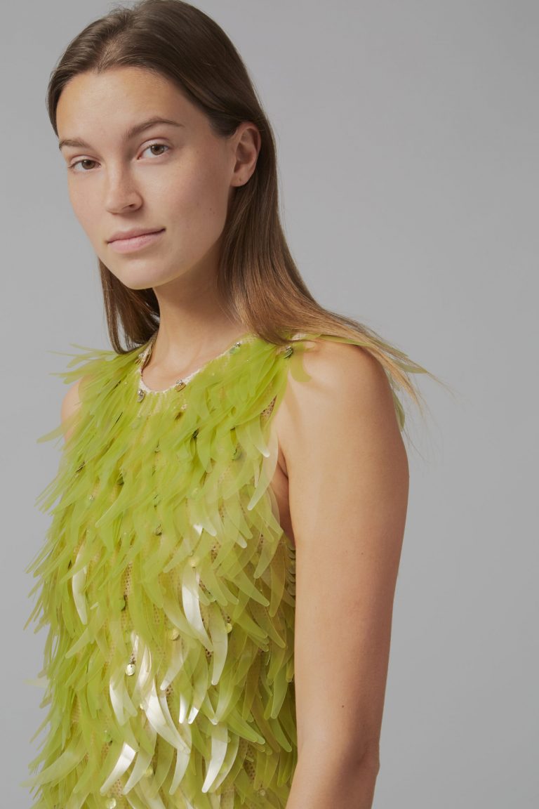 Algae Sequins Embellish a Petroleum-Free Dress Designed by Phillip Lim and Charlotte McCurdy