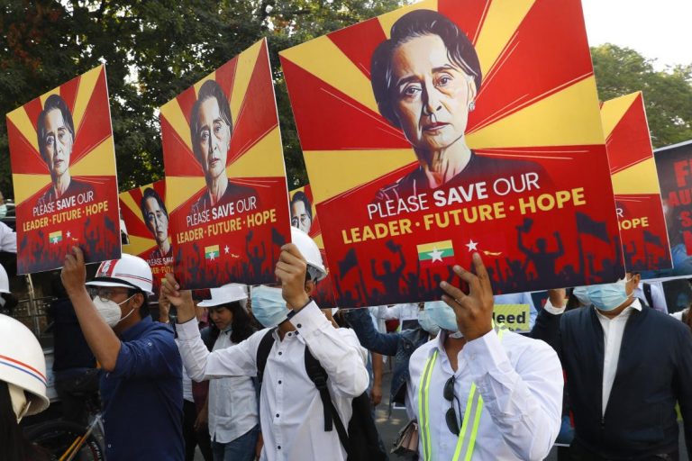 Myanmar’s Suu Kyu seen in court for first time since coup