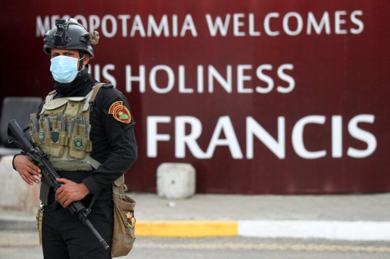 Massive security net in Iraq as pope  begins visit ‘like a pilgrim of peace’
