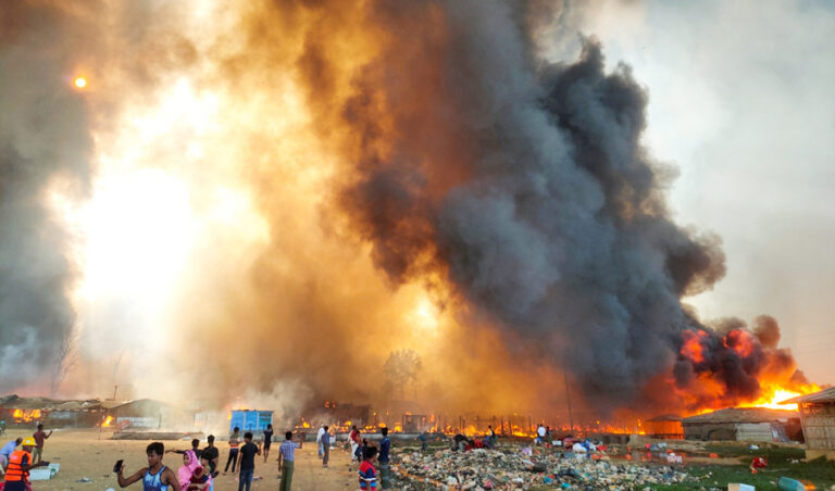 Five feared dead, thousands flee ‘massive fire’ at Rohingya camp in Bangladesh