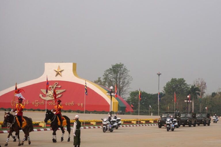 Myanmar junta puts on show of force as protest-hit nation resists