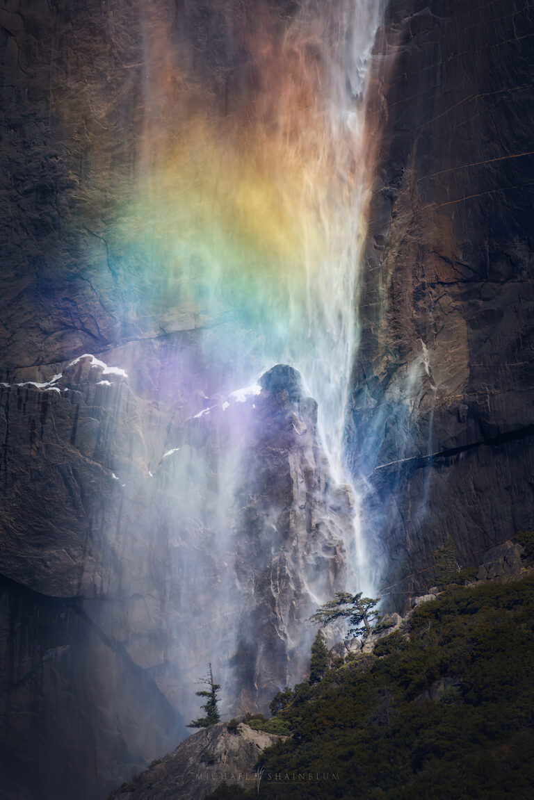 Majestic Photos by Michael Shainblum Frame Yosemite National Park through Rainbow Mist and Thick Fog