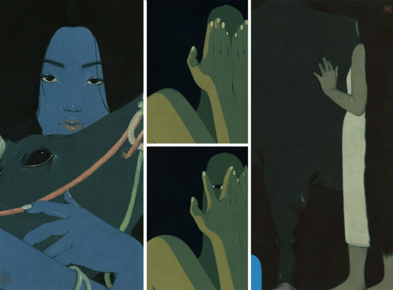 Plants, Hair, and Shadows Obscure Women in Introspective Gouache Paintings