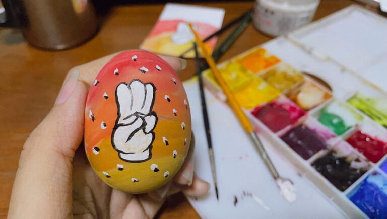 Protesters decorate Easter eggs in coup-hit Myanmar