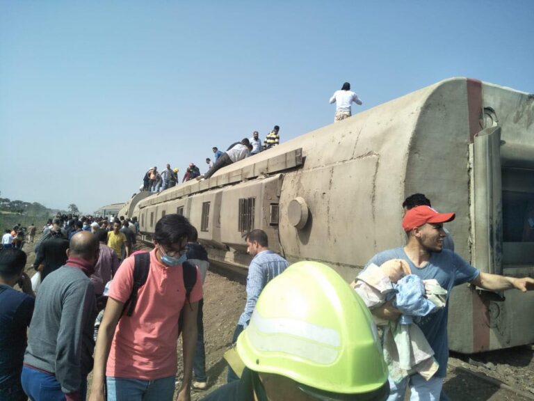 Nearly 100 people injured after train derails in Egypt