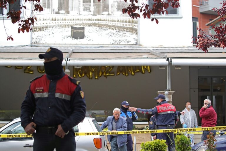 Albanian man with knife wounds 5 at mosque in Tirana