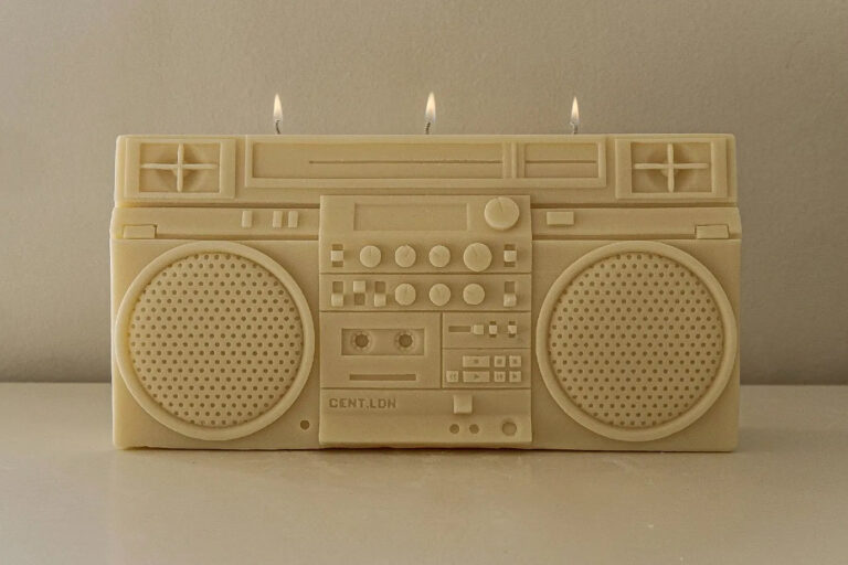 A Retro Boombox Candle by Cent LDN Recreates a Hip-Hop Classic in Creamy Wax