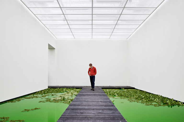 Olafur Eliasson’s Newest Exhibition Floods Fondation Beyeler with a Bright Green Pond Filled with Plants