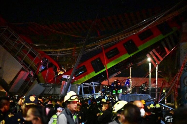 Mexico City metro overpass collapses onto road; 15 dead