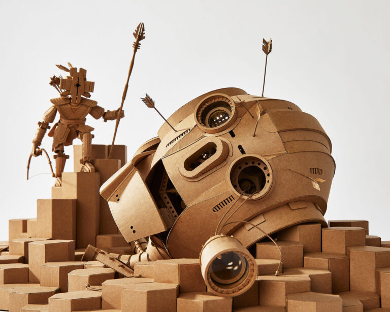 New Articulate Cardboard Sculptures by Greg Olijnyk Populate Miniature Worlds of Fantasy and Science Fiction