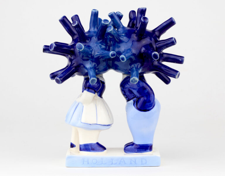 Coronavirus Satirically Tops Kitsch Figurines Sculpted with Porcelain