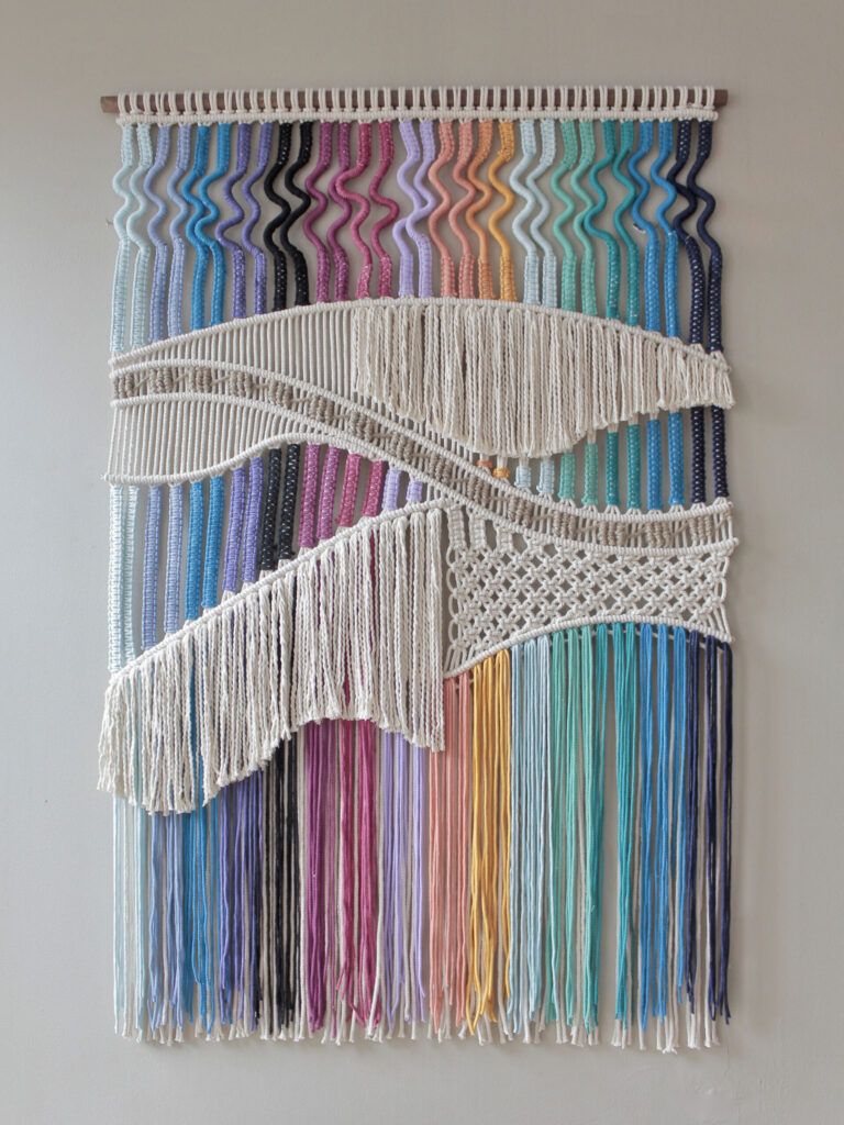 Rainbow Threads Are Knotted into Elaborate Macramé Wall Hangings by Agnes Hansella