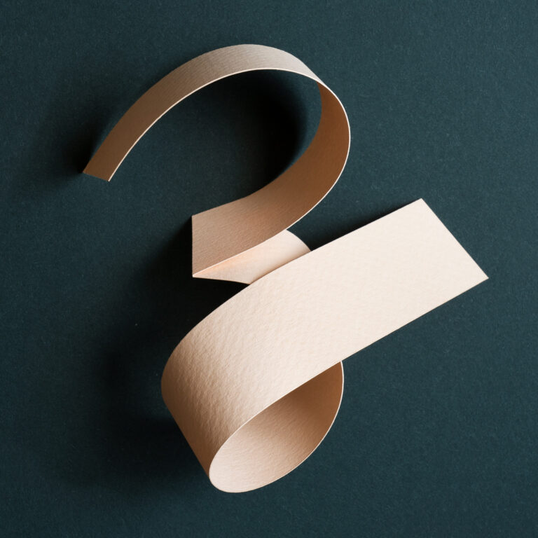 Paper Is Creased and Twisted into an Elegant Three-Dimensional Typographic Series by Reina Takahashi