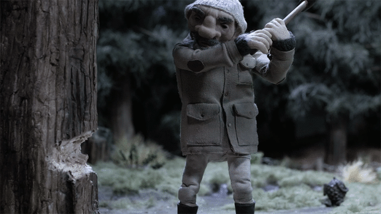 A Kind Pine Cone Helps an Elderly Man Survive a Cold Winter in a Heartwarming Stop-Motion Animation