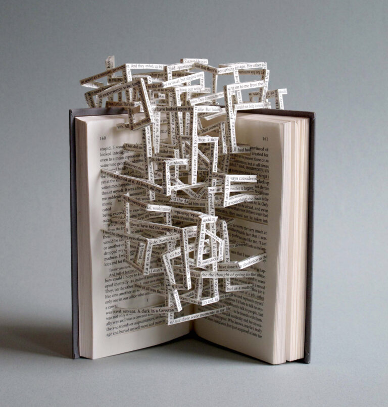 Interlocking Lines of Text Spring from Stephen Doyle’s Poetic Book Sculptures