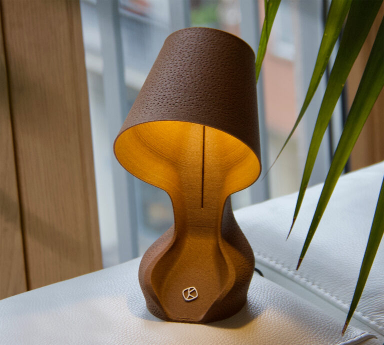 A Compostable Lamp Made from 3D-Printed Orange Peels Proposes a Sustainable Use for Food Waste