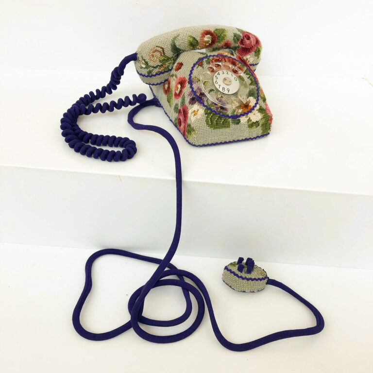 Vintage Cross-Stitch Motifs Conceal Common Household Objects in Sculptures by Ulla-Stina Wikander