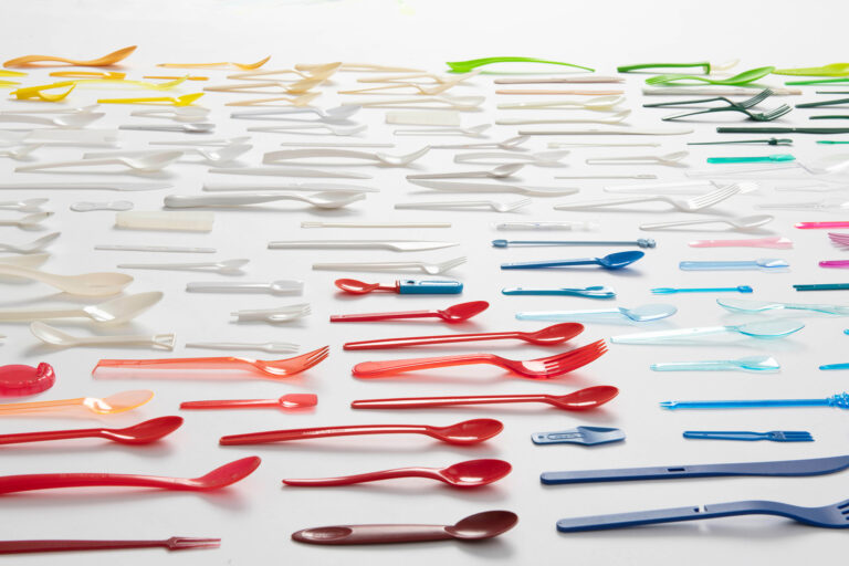 Spoon Archaeology: A Color-Coded Exhibition Casts Plastic Cutlery as Artifacts of Another Era