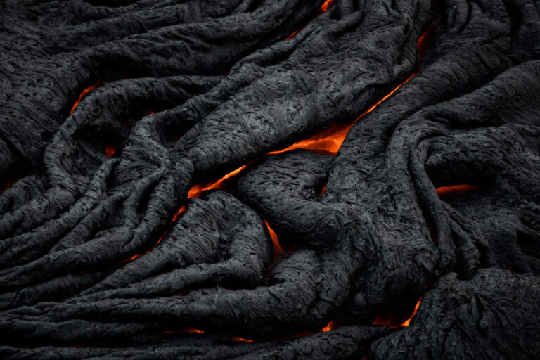 Sweltering Photos Capture the Charred and Molten Rock Rippling Down from an Icelandic Volcano