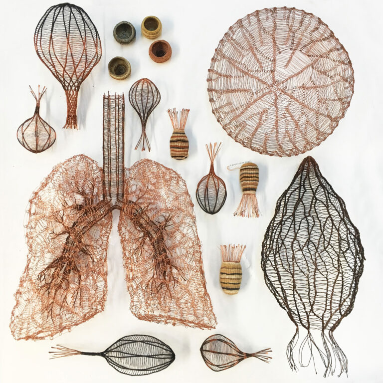 Baskets Made of Twisted Copper Wire Evoke Seed Pods, Marine Creatures, and Other Organic Forms