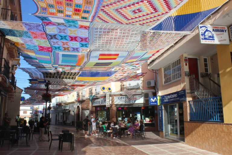 A Massive Crocheted Canopy Provides Shade for a Shopping District in Malaga