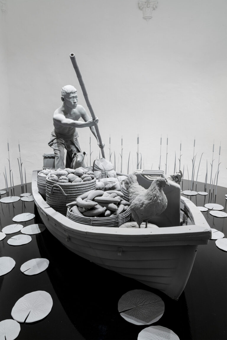 Lifelike Installations in Gray by Artist Hans Op de Beeck Highlight Narratives of Change