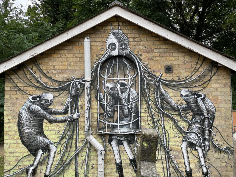 Phlegm’s Monochromatic Comic Book Characters Explode Onto Walls Across Europe