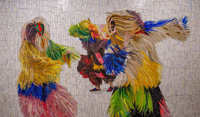 Nick Cave’s Energetic ‘Soundsuits’ Dance Along the New York City Subway in a 360-Foot Mosaic
