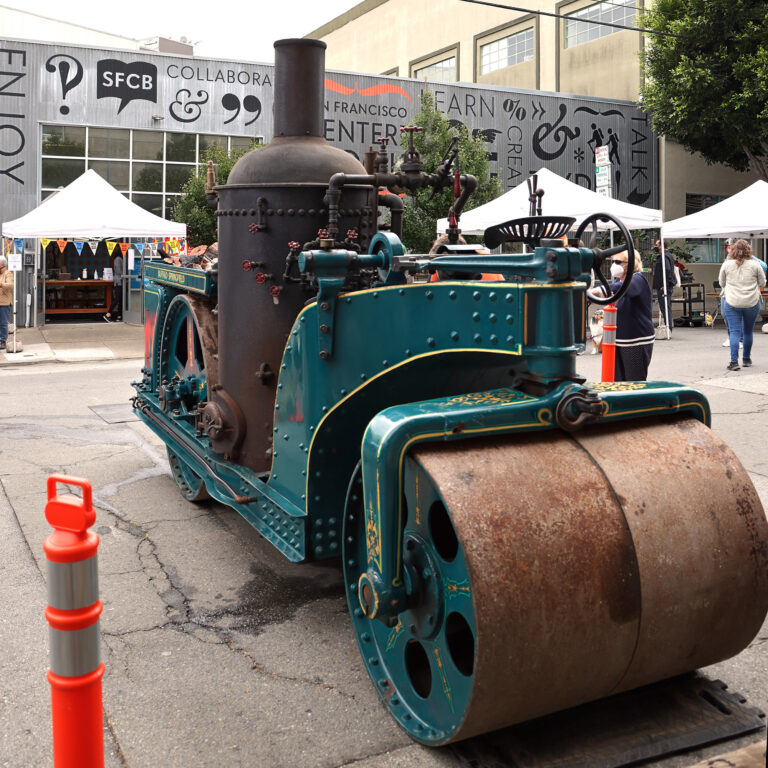 At the Annual Roadworks Festival, a 7-Ton Steamroller Prints Linocuts in San Francisco’s Streets