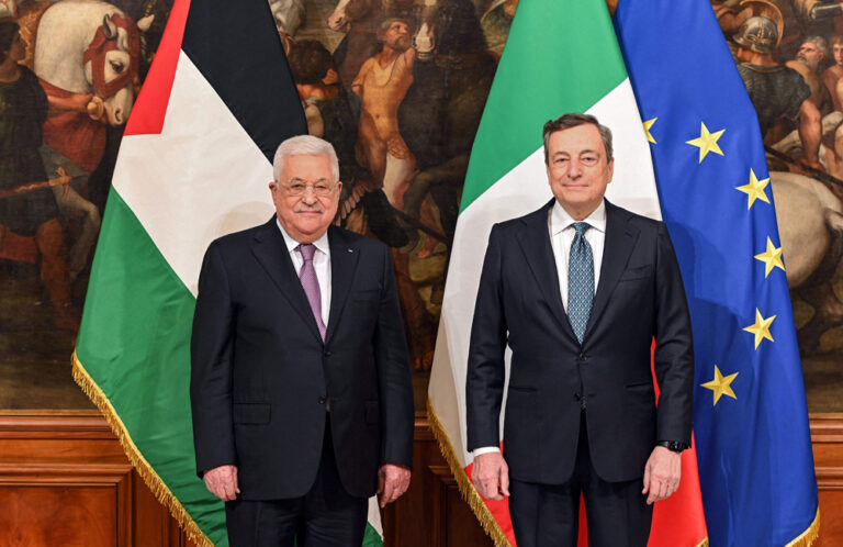 Abbas meets with Italian president, PM