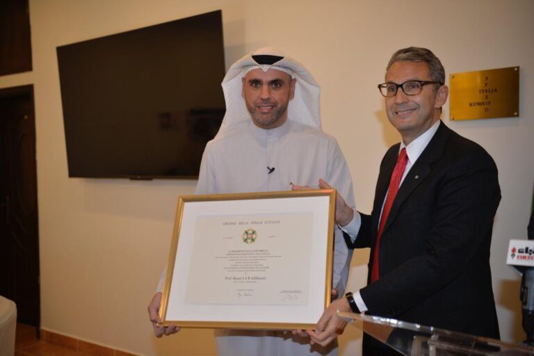 Kuwaiti professor receives Italian knighthood