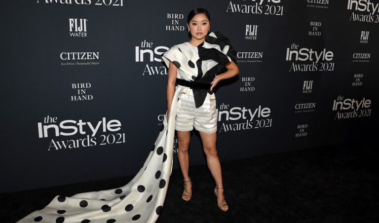 US actress Lana Condor shows off playful look by Lebanese couturier